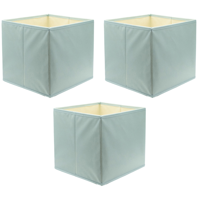Homebase Plain Blue Compact Cube Storage Insert 3 Pack - image 1
