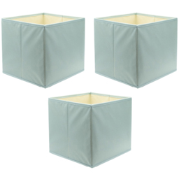 Homebase Plain Blue Compact Cube Storage Insert 3 Pack - thumbnail 1