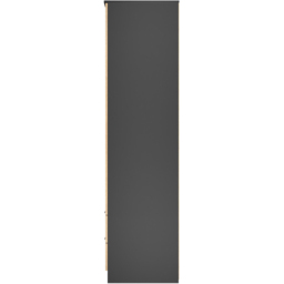 Crowndale Java Slatted Effect Black 2 Drawer Tall Double Wardrobe with Mirror Door Ready Assembled - thumbnail 3