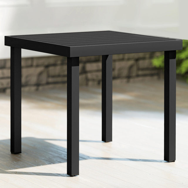Outsunny Black 4 Seater Square Garden Dining Table - image 1