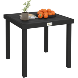 Outsunny Black 4 Seater Square Garden Dining Table - thumbnail 2