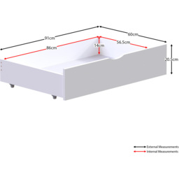Junior Vida Libra White Wooden Underbed Drawers - thumbnail 4