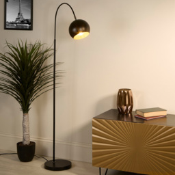 Lighting Collection Arlo Matt Black Ball Shade Floor Lamp - thumbnail 2