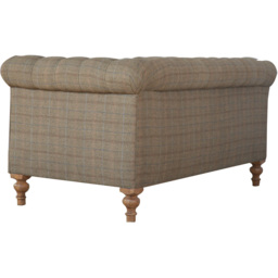 Artisan Furniture Chesterfield Grey 2 Seater Solid Wood Multi Tweed Upholstered Sofa - thumbnail 4
