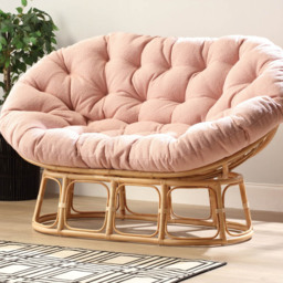 Desser Furniture Papasan Natural Powder Pink Sofa - thumbnail 1