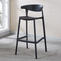 Nova Black Curved Bar Stool - thumbnail 1