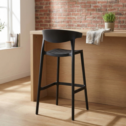 Nova Black Curved Bar Stool - thumbnail 4