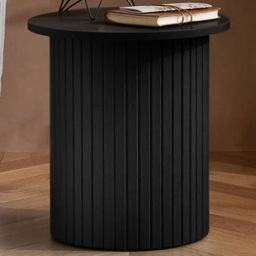 Birlea Axel Fluted Black Side Table - thumbnail 1