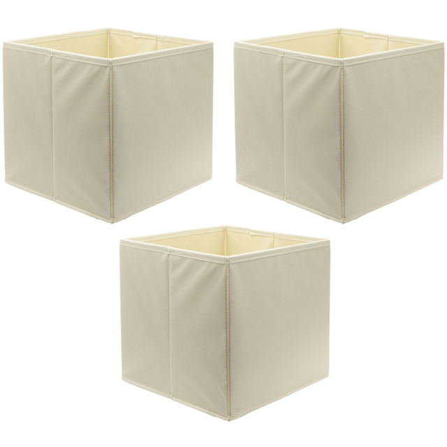 Homebase Plain Natural Compact Cube Storage Insert 3 Pack - image 1