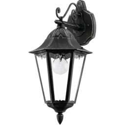 EGLO Navedo Black and Silver Exterior Wall Light