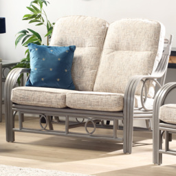 Desser Furniture Madrid Grey Natural Rattan and Farrow 2 Seater Sofa - thumbnail 1