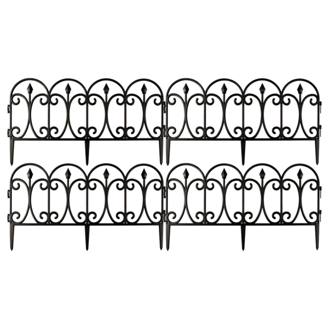 St Helens Black Garden Edge Fence 4 Pack - image 1