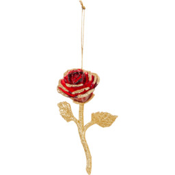 Sleigh Bells Ring Red Rose Hanging Christmas Decoration 12cm - thumbnail 2