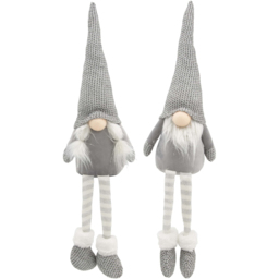 The Christmas Workshop Grey Hanging Legs Gonk Decoration 45cm 2 Pack - thumbnail 3
