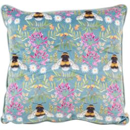 Zinnia Blue Bee Cushion 43 x 43cm