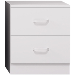 FWStyle Tunis 2 Drawer Matt White Bedside Table - thumbnail 3