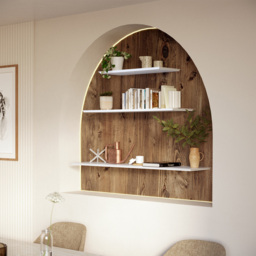 Homebase 120cm Bevelled White Shelf - thumbnail 2