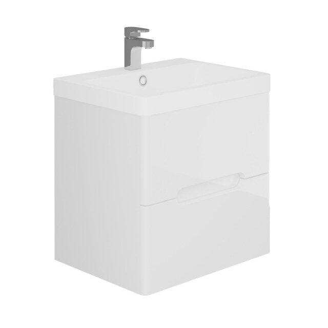 Bathstore Skye 600mm Wall Hung 2 Drawer Vanity Unit and Basin - White