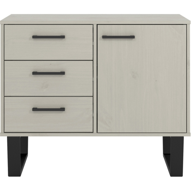 Texas Single Door 3 Drawer Grey Small Sideboard - image 1