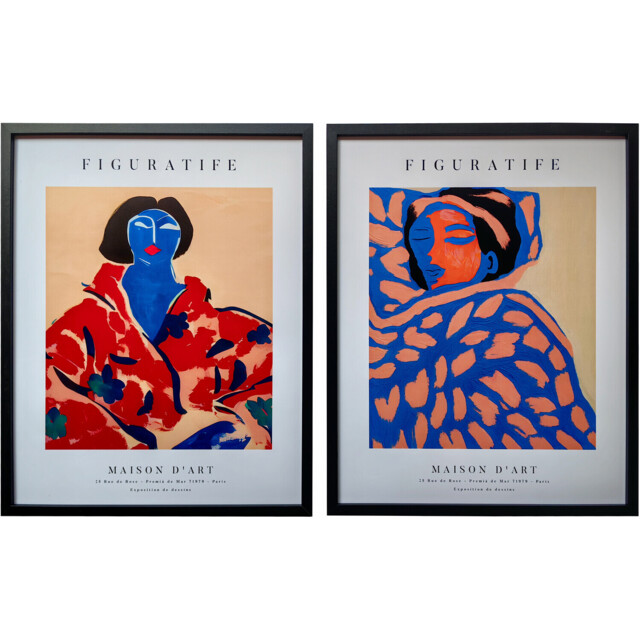Multicolour Kenny Portrait Framed Wall Art 50 x 40cm 2 Pack - image 1