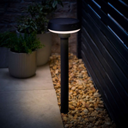 ValueLights Matte Black PIR Motion Sensor Solar Powered LED Outdoor Spike Light - thumbnail 2