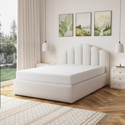 Artemis Home Ranson Double Beige Linen Upholstered Ottoman Bed - thumbnail 4