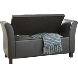 GFW Verona Black Upholstered Window Seat with Storage - thumbnail 3