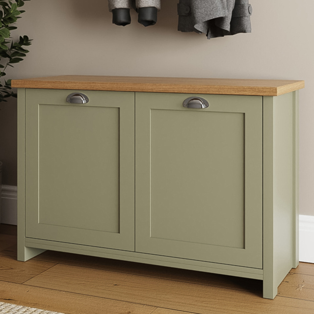 GFW Lancaster 2 Door Sage Green Shoe Cabinet - image 1