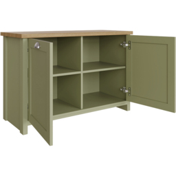 GFW Lancaster 2 Door Sage Green Shoe Cabinet - thumbnail 3