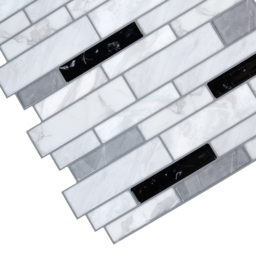 Living and Home White and Black Brick Effect Self Adhesive Wall Sticker 30 x 30cm 10 Pack - thumbnail 4