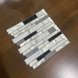 Living and Home White and Black Brick Effect Self Adhesive Wall Sticker 30 x 30cm 10 Pack