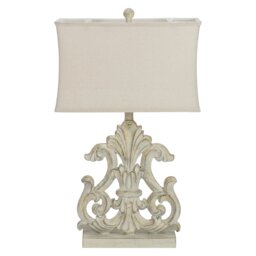 Grey Fleur De Lis Table Lamp - thumbnail 1