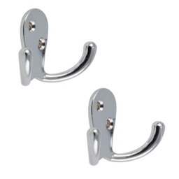 Silver Double Robe Coat Hook