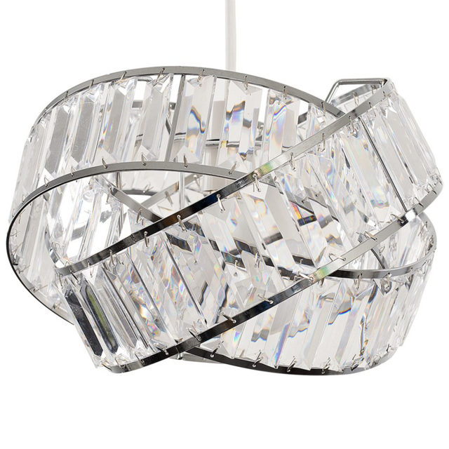 ValueLights Hudson Intertwined Jewel Chrome Easy Fit Pendant Light Shade - image 1