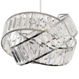 ValueLights Hudson Intertwined Jewel Chrome Easy Fit Pendant Light Shade