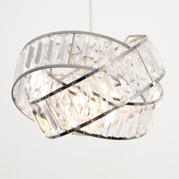 ValueLights Hudson Intertwined Jewel Chrome Easy Fit Pendant Light Shade - thumbnail 4