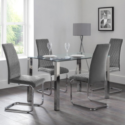 Julian Bowen Calabria Set of 4 Grey Dining Chair