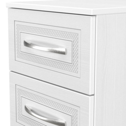 Crowndale Dorset 3 Drawer Signature White Bedside Cabinet Ready Assembled - thumbnail 4