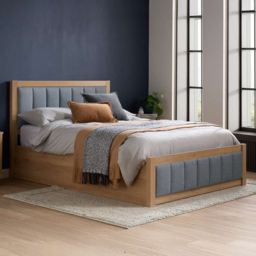 Birlea Belmont Grey King Size Upholstered Ottoman Bed