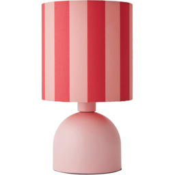 ValueLights Miley Pink Stripes Drum Shade Pale Pink LED Table Lamp