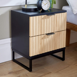 Home Source Hempton 2 Drawer Bedside Table - thumbnail 1