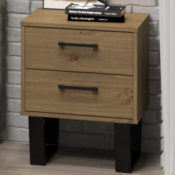 Core Products Texas 2 Drawer Antique Wax Pine Bedside Cabinet