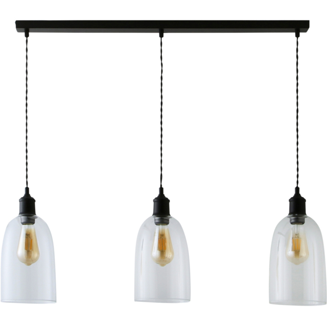 ValueLights Kira Matte Black Glass 3 Drop Bar Ceiling Pendant Light - image 1