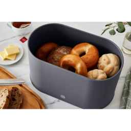 Swan Slate Grey Bread Bin with Wooden Lid - thumbnail 4