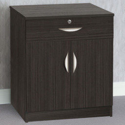 R White Cabinets Black 2 Door Single Drawer Cupboard