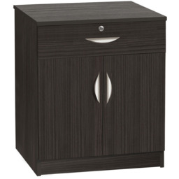 R White Cabinets Black 2 Door Single Drawer Cupboard - thumbnail 2