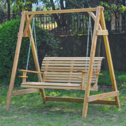 Outsunny 2 Seater Natural Wooden Swing Bench