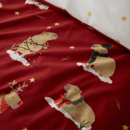 Capybara Christmas Duvet Set Red King - thumbnail 4