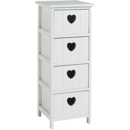 Home Source Love White 4 Drawer Chest Storage Unit - thumbnail 2