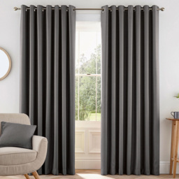 Helena Springfield Eden Lined Charcoal Eyelet Curtains 168 x 137cm